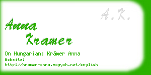 anna kramer business card